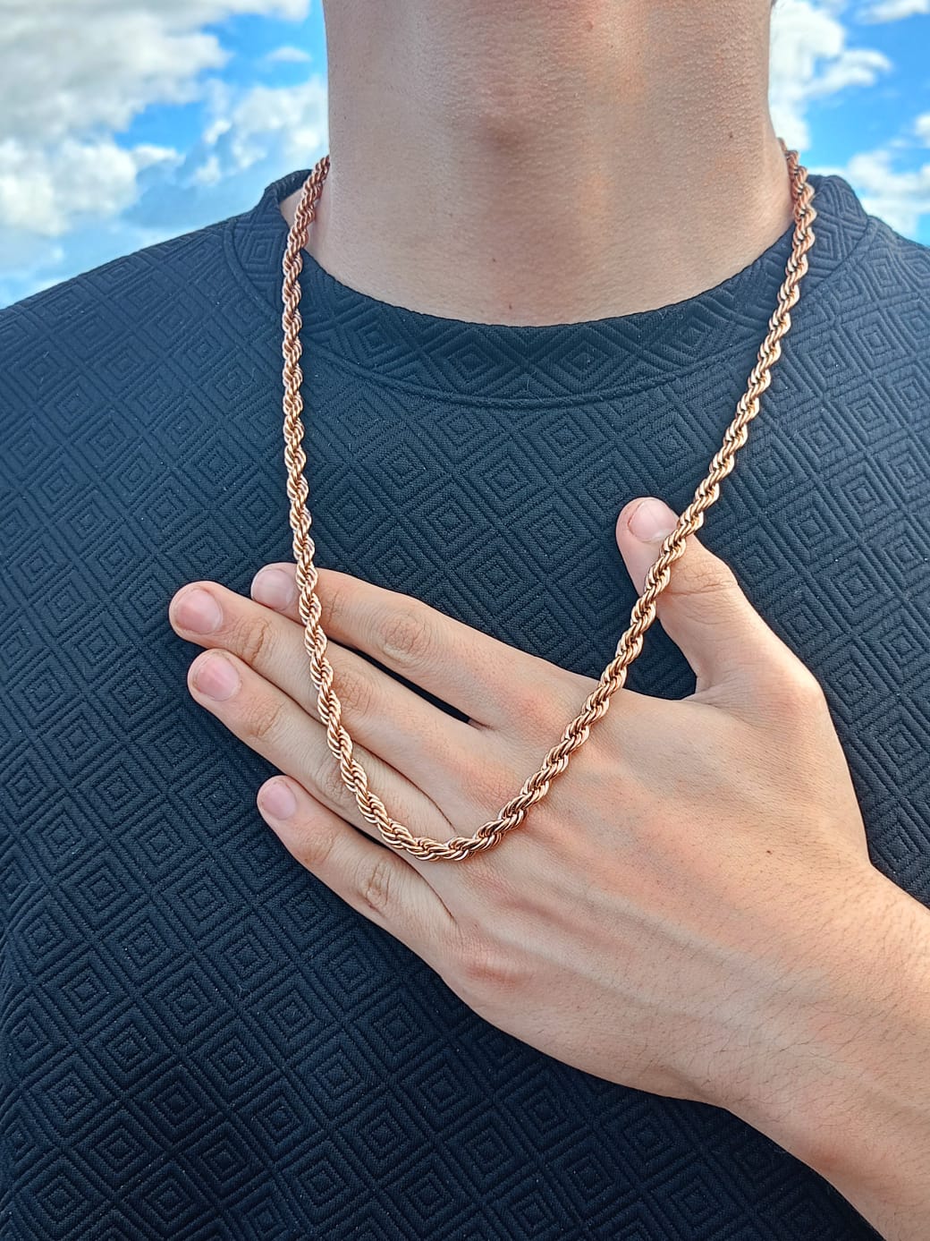 Cadena Laso Oro Rosa